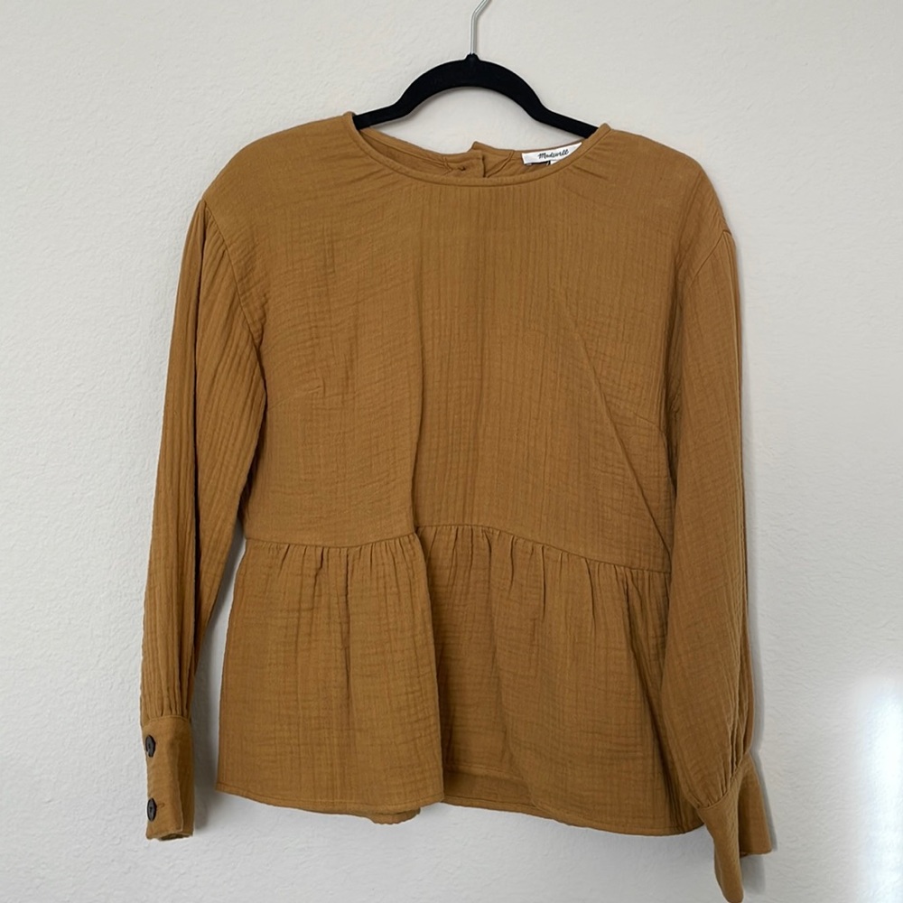 Madewell peplum long sleeve
